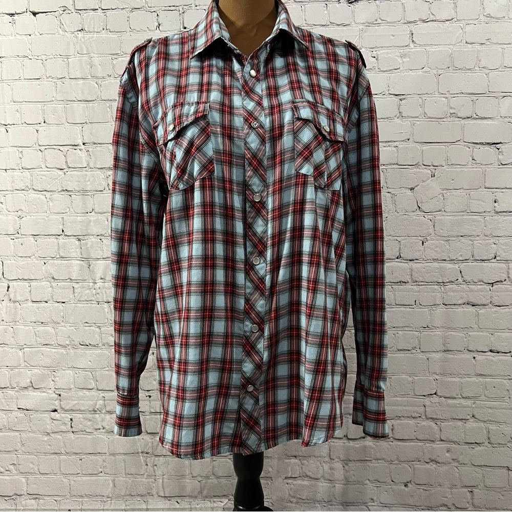 Drill Clothing‎ Company Red & Blue Plaid Shirt- Size Large (A41)